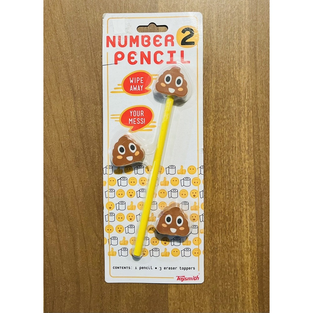 Poop Emoji Pencil Number 2 (As In Poop) Pencil Office Funny Toy Gag Gift‎ Prank
